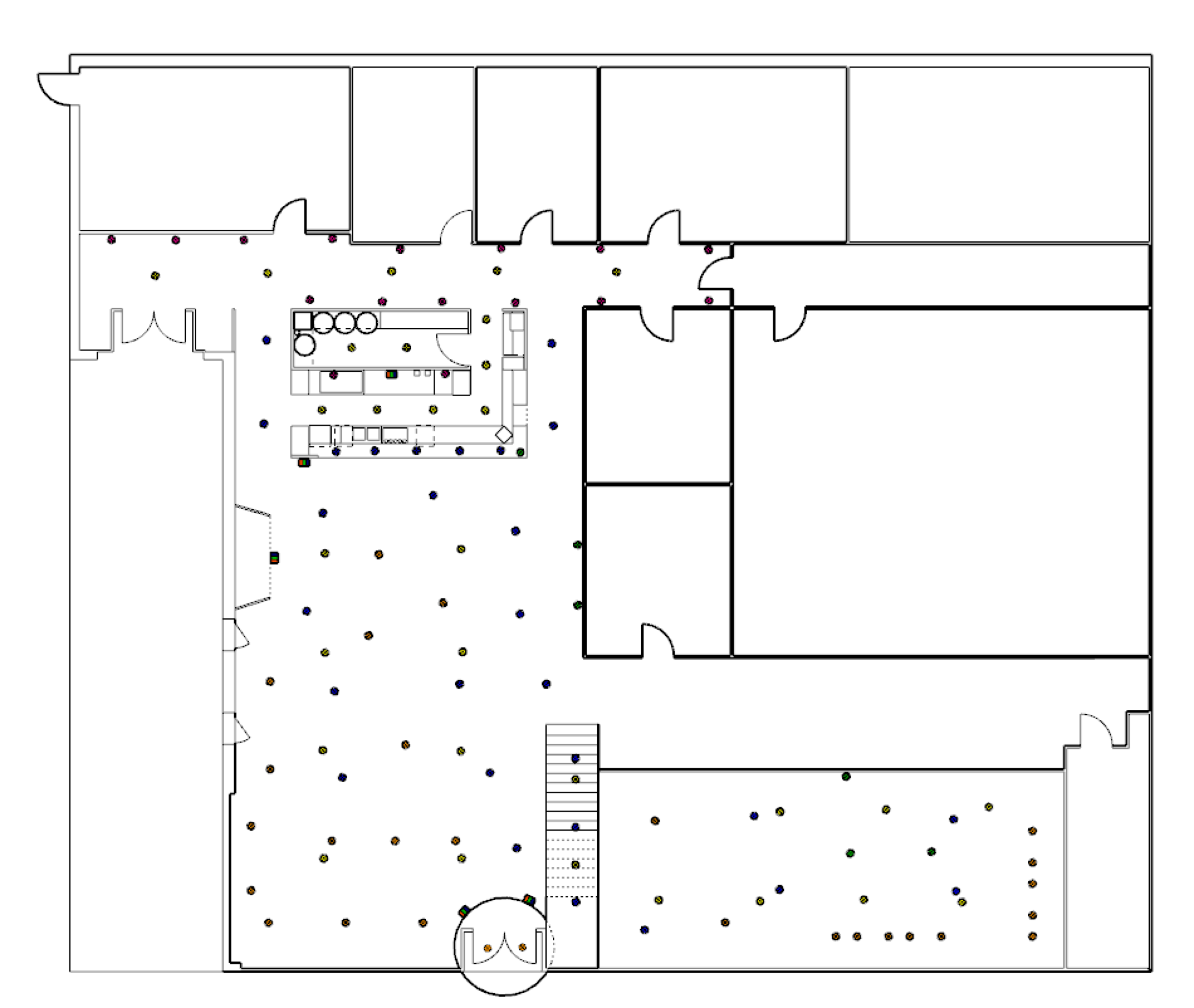 Plan d'implantation de l'éclairage d'Ankor, luminaire par luminaire