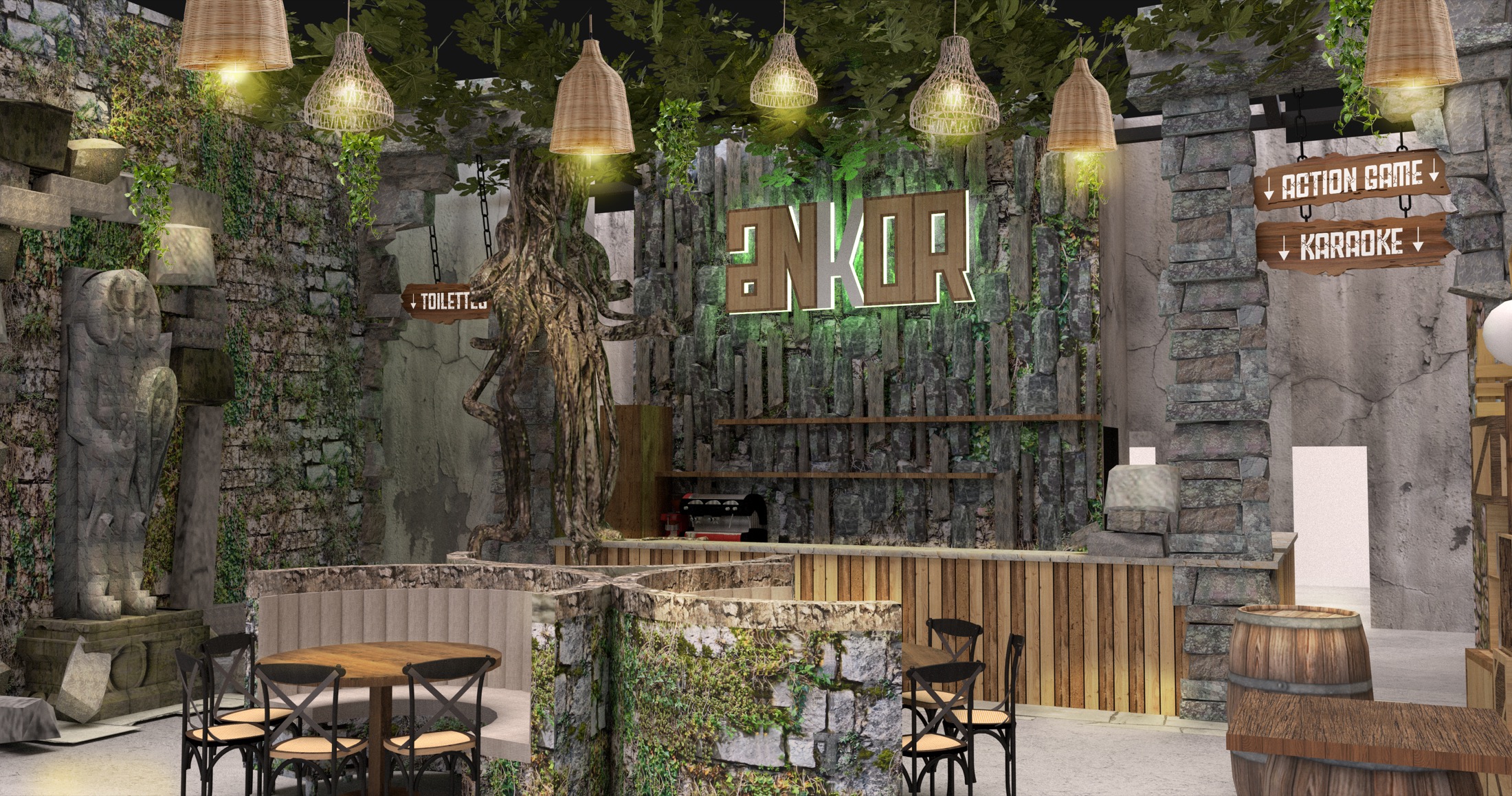Rendu 3D de la zone action game d'Ankor