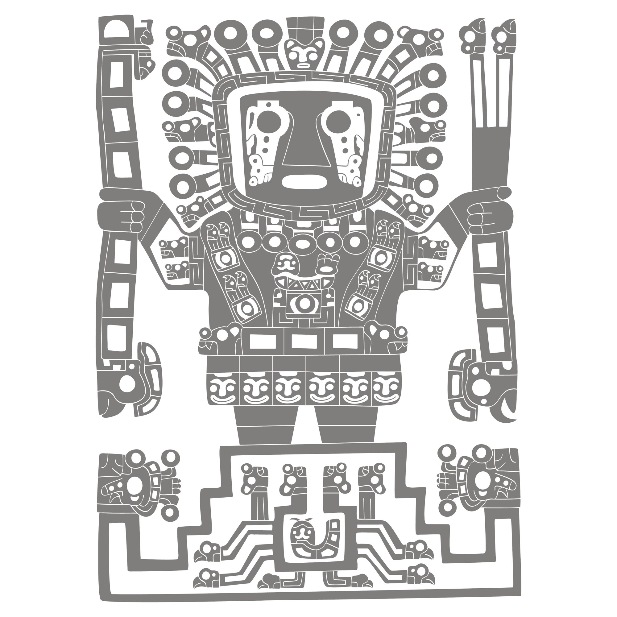 Viracocha vectorised, the motif of the Lightning room's play wall