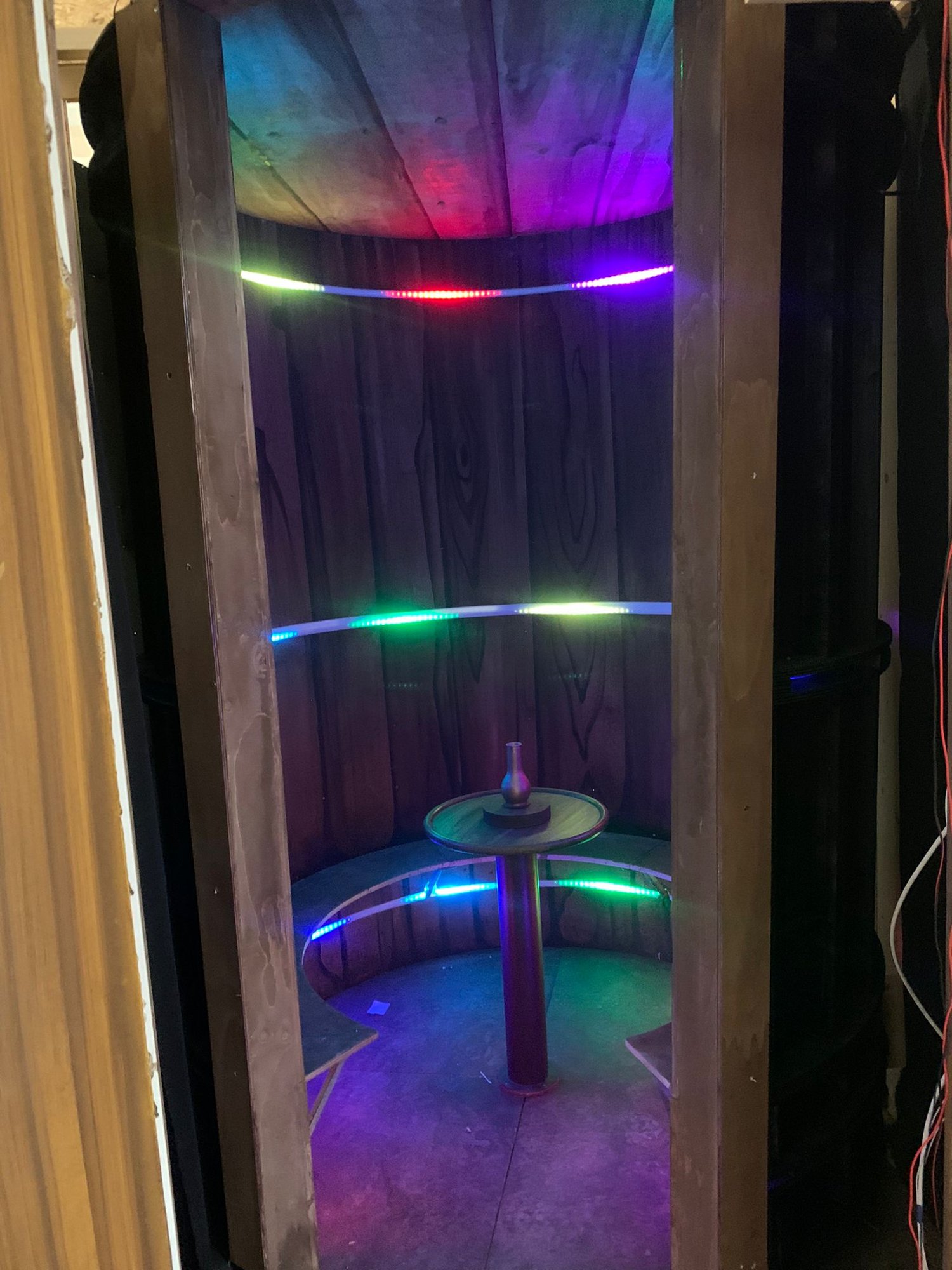 The light show inside the airlock