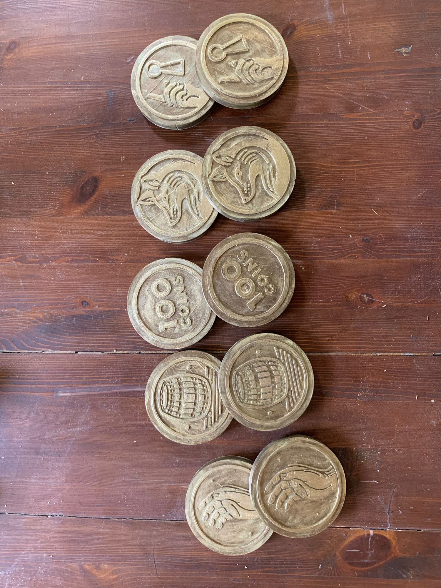 The engraved medallions handed to players