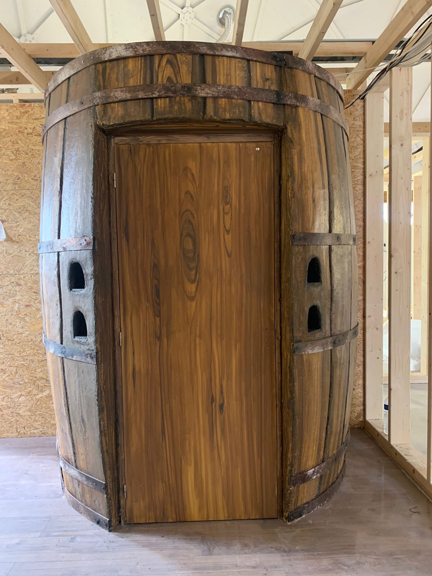 The barrel airlock closed, once clad