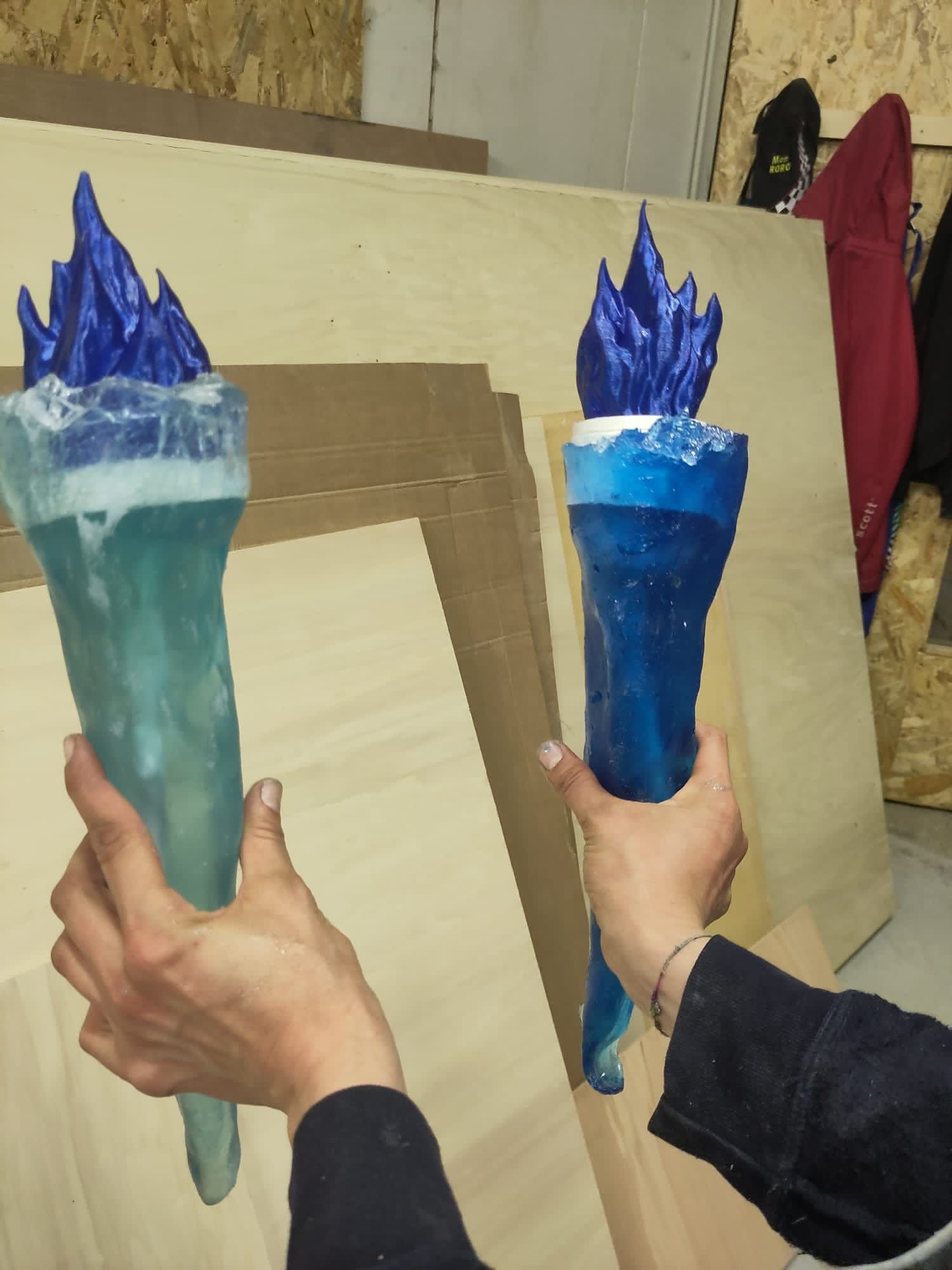 The ice-crystal torches, before assembly