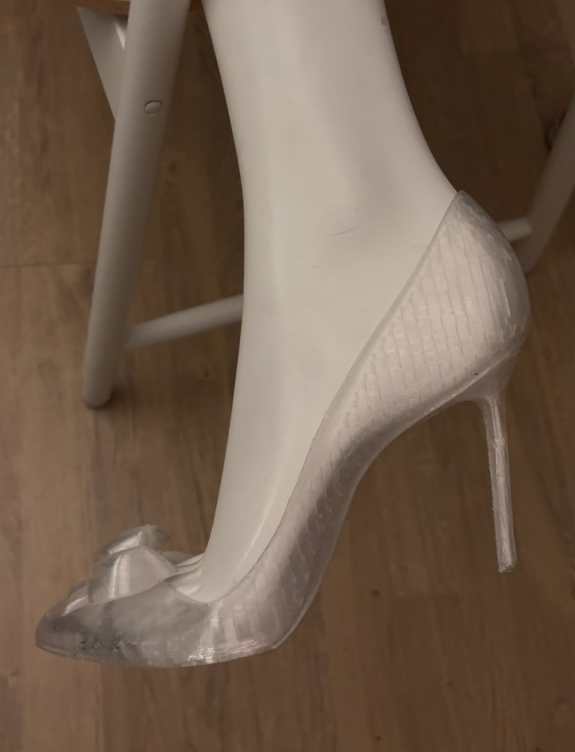 The glass slipper, a nod to Cinderella