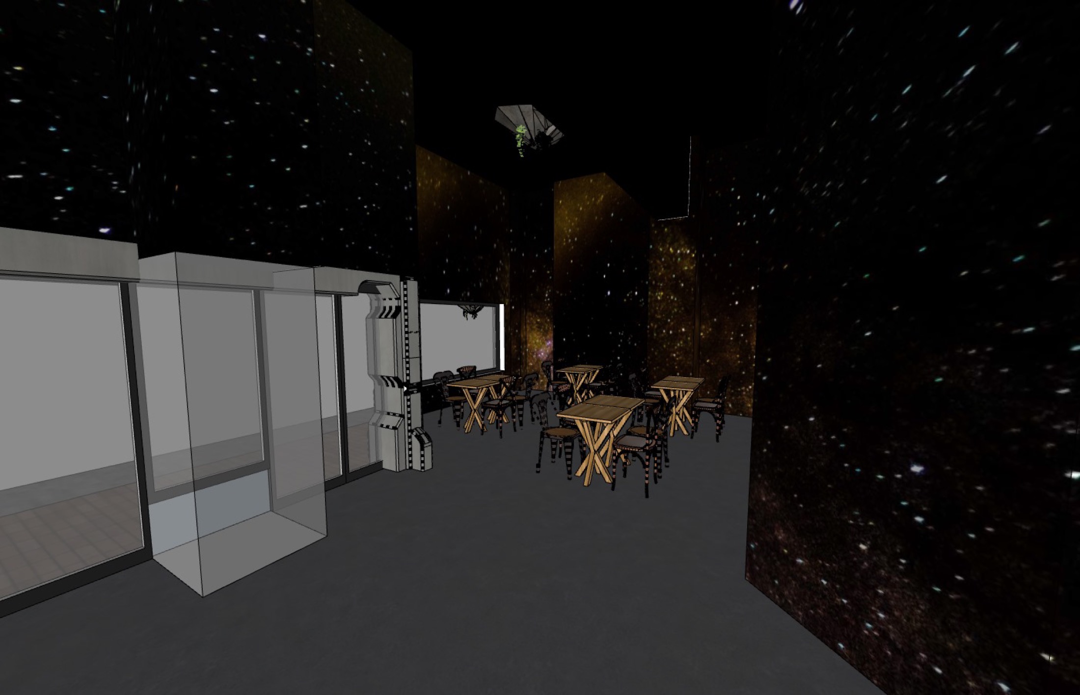 Rendu 3D d'un espace de circulation d'Otopia Angoulême