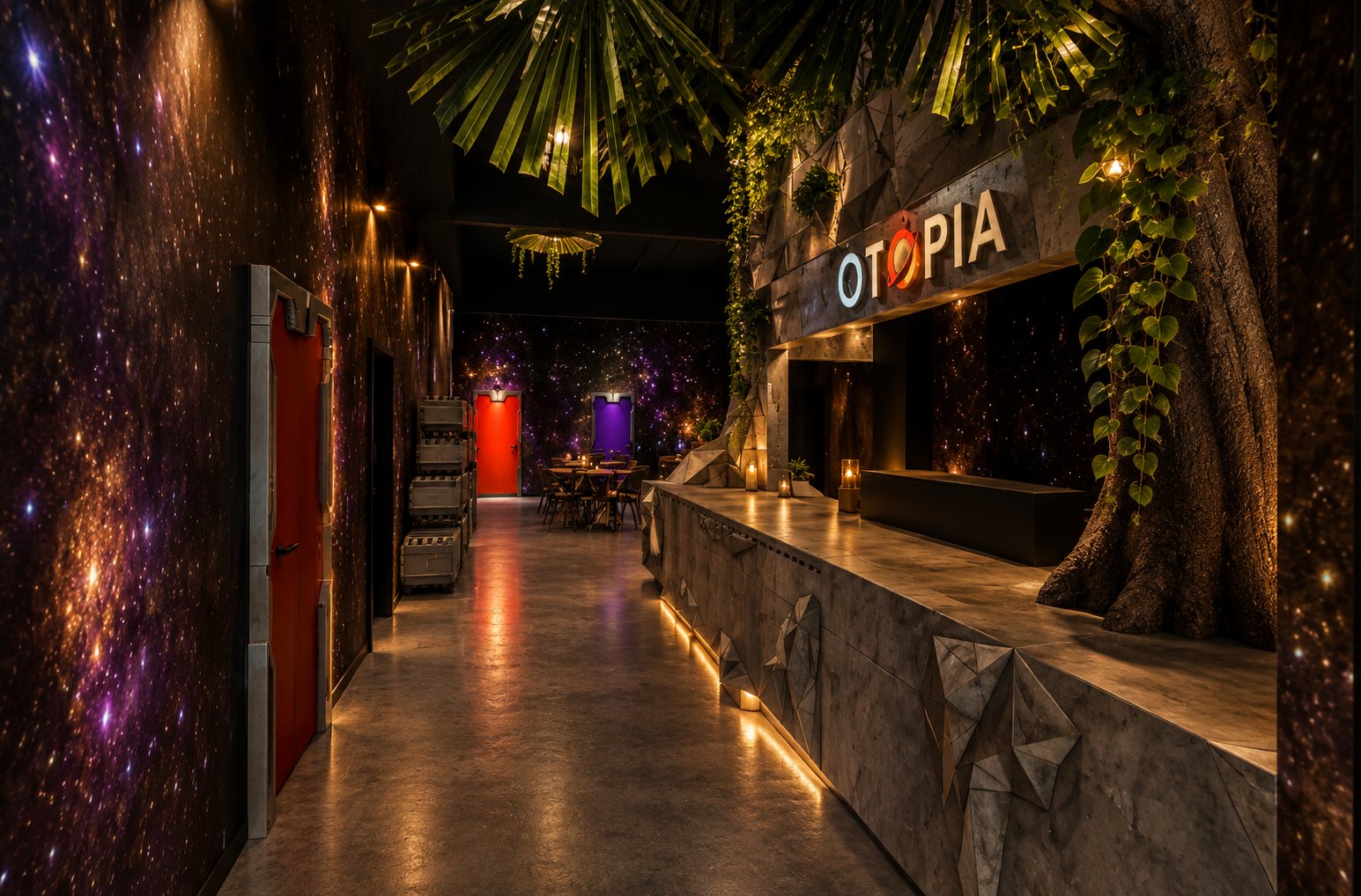 Le bar, point de croisement entre l'arrivée, la commande et les activités