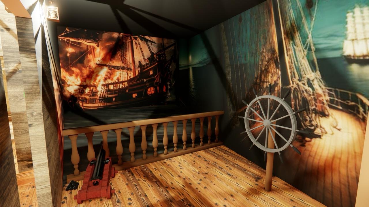 Salle 2, l'attaque et son pont de navire